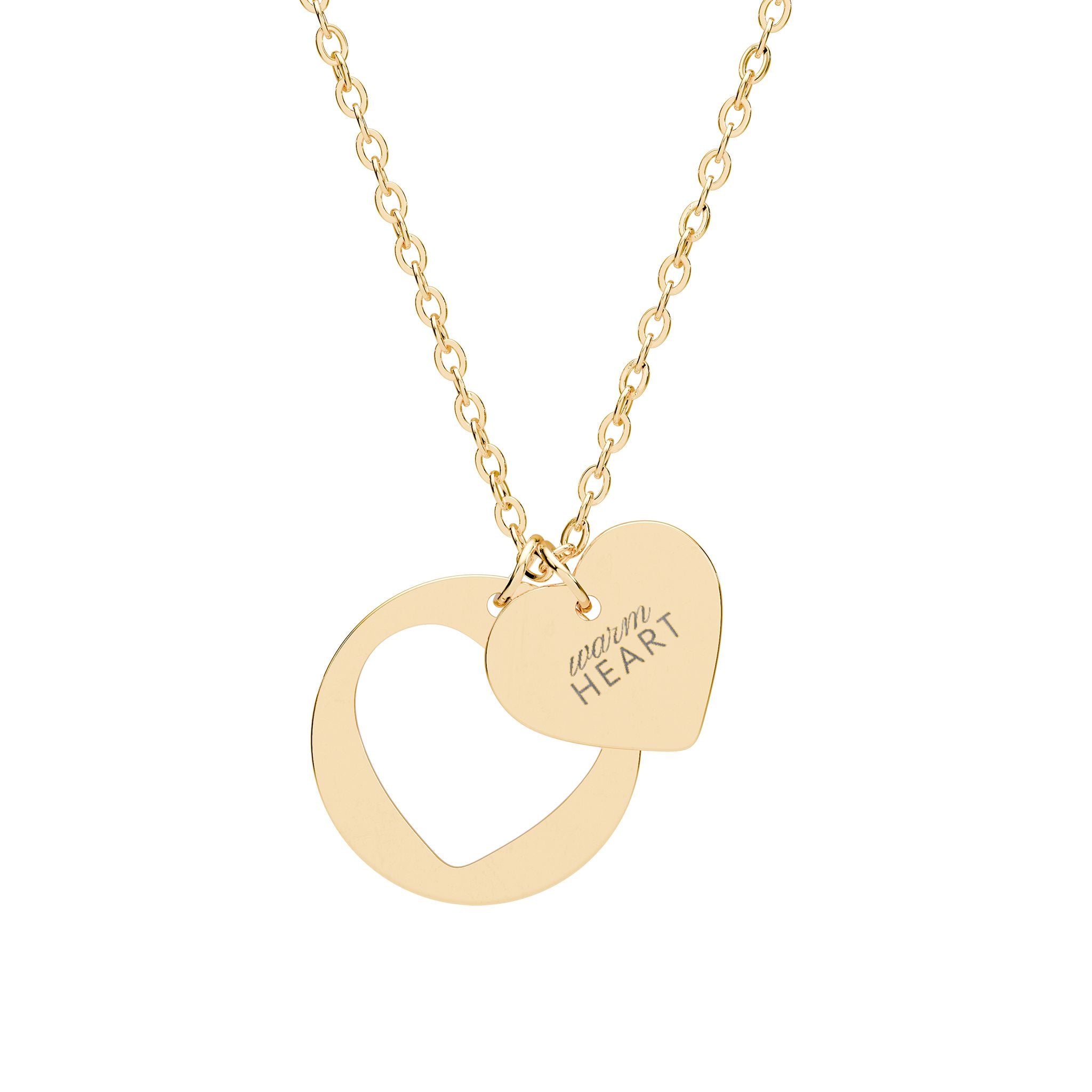 Engravable Heart Cutout Necklace – Personalized Pendant in Silver or Rose Gold