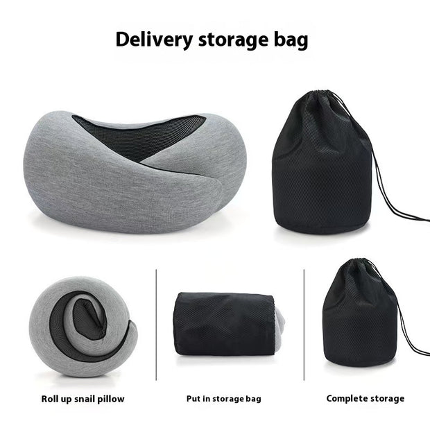 Soft Memory Foam Travel Neck Pillow U Shape Adjustable Support Comfortably Sleeping On Plane Car Office Noon Break