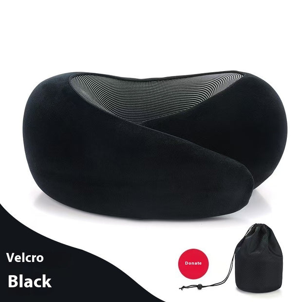Soft Memory Foam Travel Neck Pillow U Shape Adjustable Support Comfortably Sleeping On Plane Car Office Noon Break