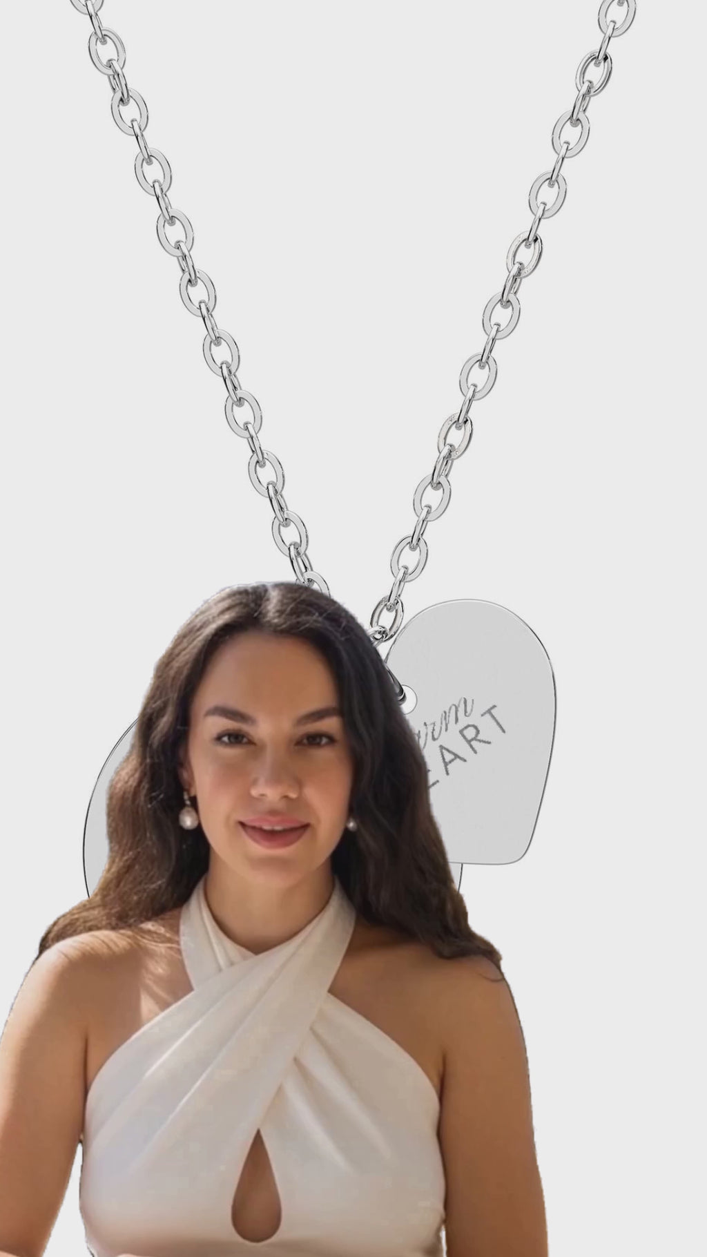 Engravable Heart Cutout Necklace – Personalized Pendant in Silver or Rose Gold